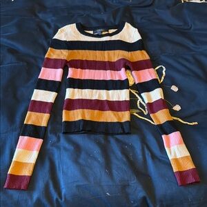 Forever 21 Multicolor Striped Long Sleeve Top
